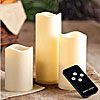 Set of 3 Outdoor Remote Control Candles - Dual Timer - 4.5, 6 and 8 Inch
