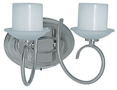 Double Arm Brushed Nickel - Battery Wall Sconce