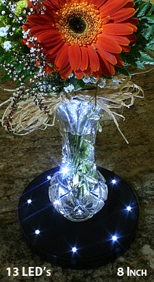 Floral Light Base - 8 Inch Rechargeable - 13 LED Uplight