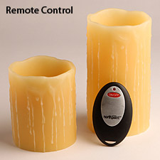 2 Piece Wireless Remote Control Battery Operated Candle Set