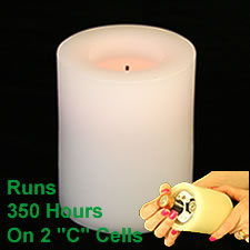 4, 5 and 6 Inch Round White Battery Operated Candle - additional view