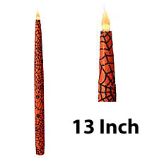 Orange Halloween Spider 13 Inch Battery Taper