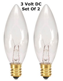3 Volt DC Replacement Bulb Clear - Set of 2