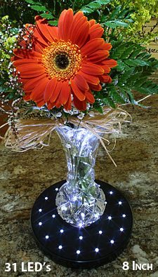 Floral Light Base - 8 Inch Rechargeable - 31 LED Uplight