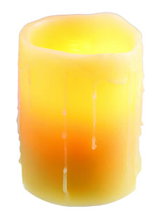 Flameless Candle Beeswax Drip 3 x 4.5 Inch - Resin