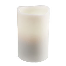 Real Wax Ivory Smooth 4 x 6 Inch Candle with Timer