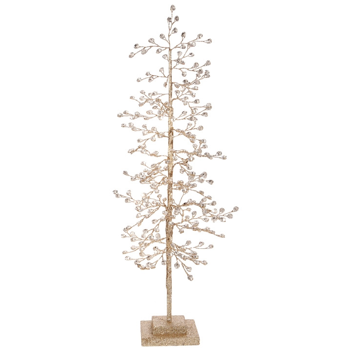 22 Inch Gold Glitter Tabletop Tree with Jewels Buy Now