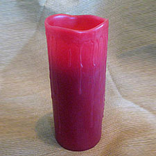 Wax Flameless Candle Burgandy Drip 3 x 8 Inch
