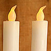 Yellow Flame 7.5 Inch Smooth White Dinner Candles Set of 2