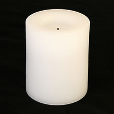 4 Inch Round  White Battery Operated Candle