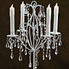 White 4 Tier Candelabra with Acrylic Crystal Beads
