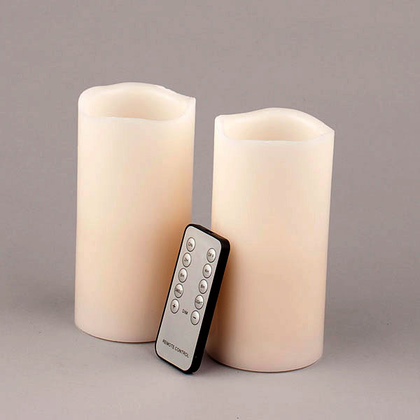 2Piece 6 Inch Battery Operated Candles with Universal Remote Control