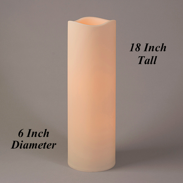Large Outdoor Flameless Candle 6 x 18 with Timer Batteries Included