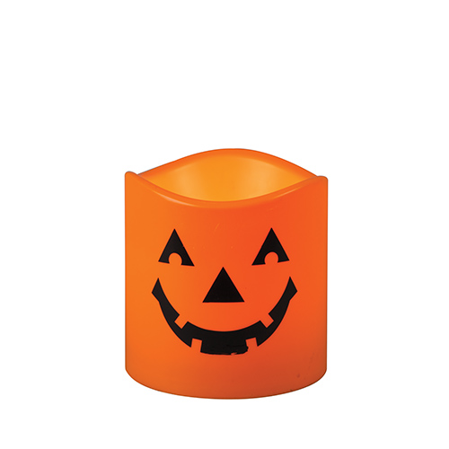Halloween JackoLantern Flameless Outdoor Candle 6 x 6 Inch Timer