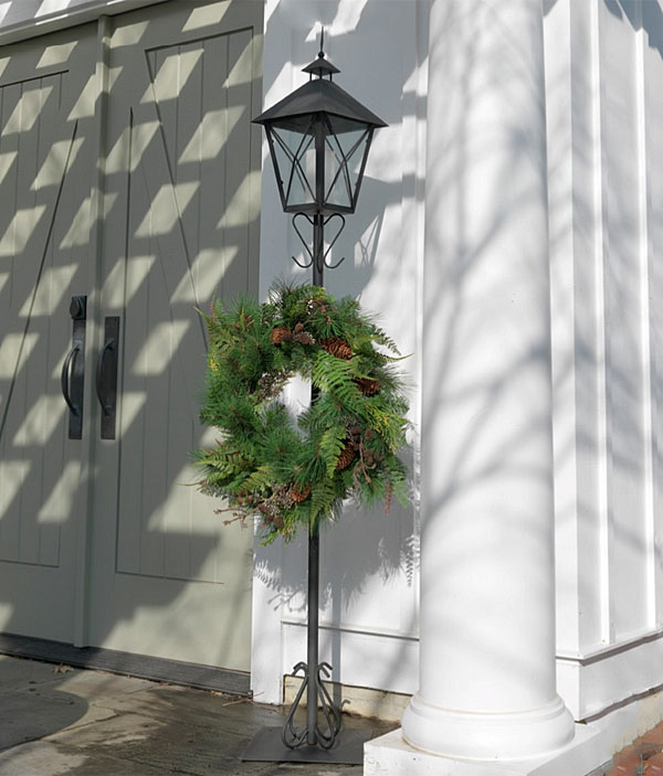 5.6 Feet Iron and Glass Candle Lantern and Wreath Holder Buy Now