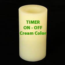 6 Inch Round Cream Timer Battery Operated Candle