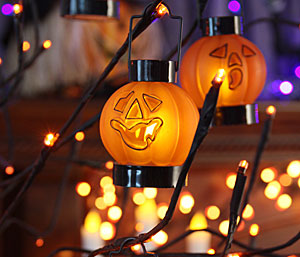 LED Mini Pumpkin Hanging Tea Light 4 Inch Battery Operated