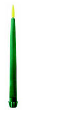 9 Inch Green Taper Candle - Battery Operated - Timer
