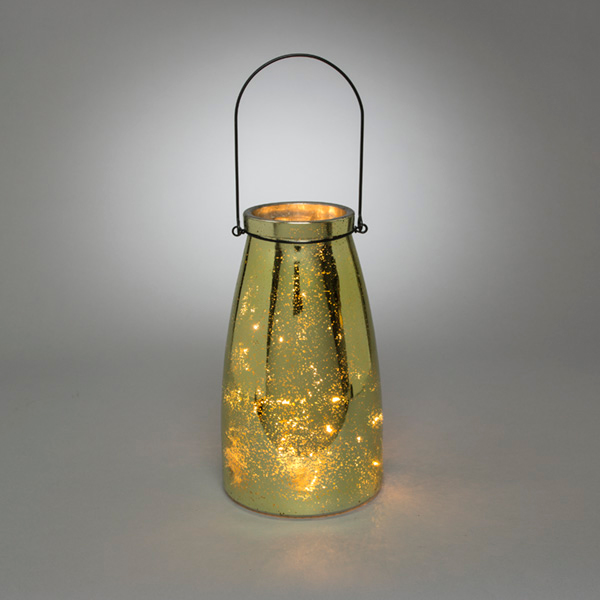 10 Inch Battery Operated Green Mercury Glass Vase Buy Now