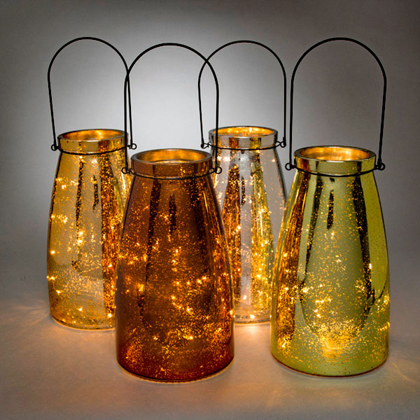 10 Inch Battery Operated Green Mercury Glass Vase Buy Now