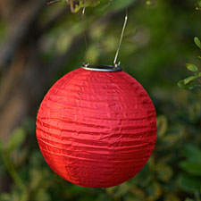 10 Inch Red Outdoor Solar Powered Lantern