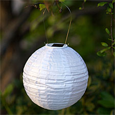 Allsop 10 Inch White Outdoor Solar Powered Lantern with Amber LED's