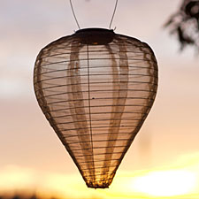 Outdoor Solar Lantern - Bronze Colored Teardrop