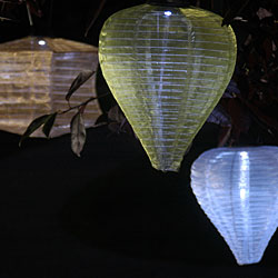 Outdoor Solar Lantern - Moss Colored Teardrop - additional view