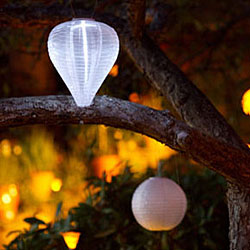 Outdoor Solar Lantern - Pearl Colored Teardrop - additional view