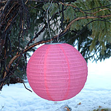 10 Inch Pink Outdoor Solar Powered Lantern