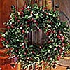 Battery Operated 24 Inch Boxwood Wreath - 36 White LED'S On Timer