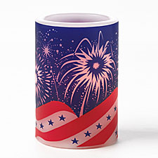 Celebrate America Battery Operated 4 Inch Blue Pillar Pride Candle