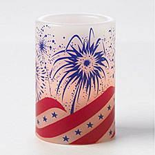 Celebrate America Battery Operated 4 Inch White Pillar Pride Candle