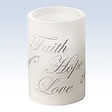 Everlasting 4 Inch Inspirational Unscented Pillar Battery Operated Candle
