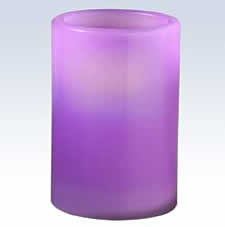 LED Candle 4 Inch Pillar Lavender (Non Color Changing)