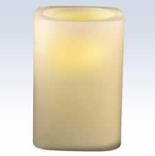 LED Candle 4 Inch Square Vanilla (Non Color Changing)