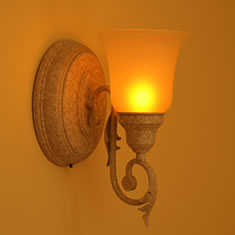 Antique White Battery Operated Wall Sconce - additional view