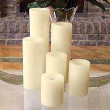 12 Inch Round Champagne Battery Operated Candle