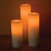 8 Inch Round White Battery Operated Candle - additional view