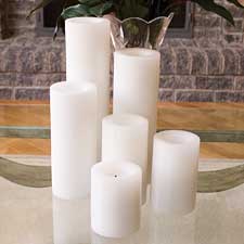 12 Inch Round White Battery Operated Candle