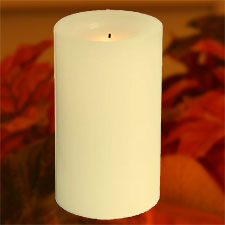6 Inch Round Champagne Unscented Battery Candle