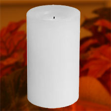 6 Inch Round White Battery Operated Candle