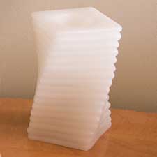 6 Inch Swirl White Battery Operated Candle