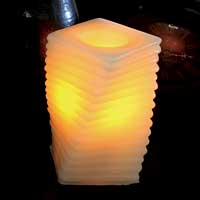 6 Inch Swirl White Battery Operated Candle - additional view