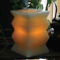 6 Inch Accordian Champagne Battery Operated Candle - additional view