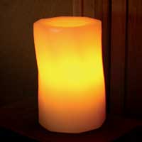6 Inch Octagon White Battery Operated Candle - additional view