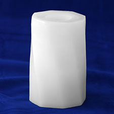 6 Inch Octagon White Battery Operated Candle