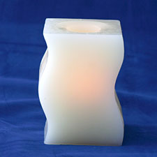 6 Inch Bookend White Battery Operated Candle