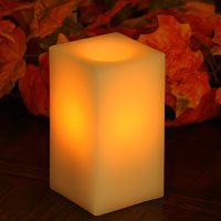 6 Inch Square  Champagne Battery Operated Candle - additional view