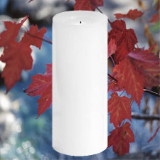 8 Inch Round White Battery Operated Candle
